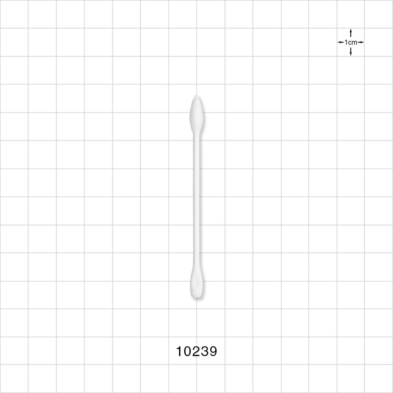 Dual Ended Point/Flat Round Tip Swab with White Handle; 50/Bag - 3 inch (76.2 mm) - 10239