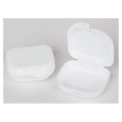 Henry Schein Inc. -HSI Retainer Box Super Tuff 3 in x 2 1/2 in x 1 in White Small With Ventilation Holes / Identification Labels 10/Bag, 30 BG/CA 1026785