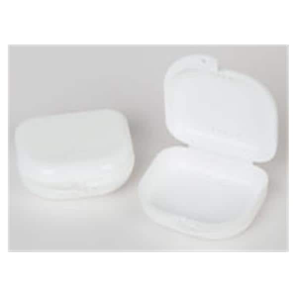 Henry Schein Inc. -HSI Retainer Box Super Tuff 3 in x 2 1/2 in x 1 in White Small With Ventilation Holes / Identification Labels 10/Bag, 30 BG/CA 1026785