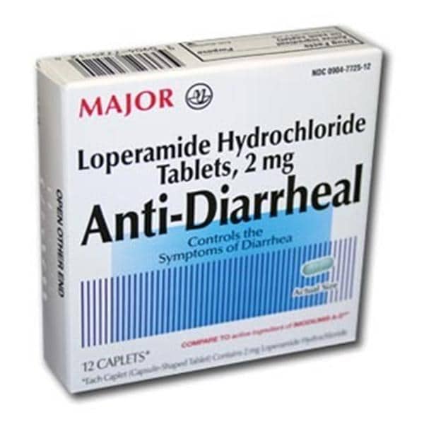 Major Pharmaceuticals Loperamide Caplets 2mg 12/Package - 700793