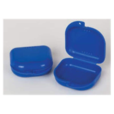 Henry Schein Inc. -HSI Retainer Box Super Tuff 3 in x 2 1/2 in x 1 in Blue Small With Ventilation Holes / Identification Labels 10/Bag, 30 BG/CA 1027932