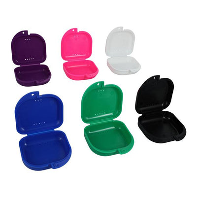 Henry Schein Inc. -HSI Retainer Box Super Tuff 3 in x 2 1/2 in x 1 in Assorted Small With Ventilation Holes / Identification Labels 12/Bag, 30 BG/CA 1028171