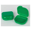 Henry Schein Inc. -HSI Retainer Box Super Tuff 3 in x 2 1/2 in x 1 in Green Small With Ventilation Holes / Identification Labels 10/Bag, 30 BG/CA 1028711