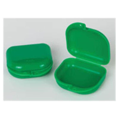 Henry Schein Inc. -HSI Retainer Box Super Tuff 3 in x 2 1/2 in x 1 in Green Small With Ventilation Holes / Identification Labels 10/Bag, 30 BG/CA 1028711