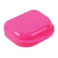 Henry Schein Inc. -HSI Retainer Box Super Tuff 3 in x 2 1/2 in x 1 in Fluorescent Pink Small With Ventilation Holes / Identification Labels 10/Bag, 30 BG/CA 1029440