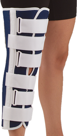 DEROYAL SIZED CANVAS KNEE IMMOBILIZER WITHOUT T-BAR (PACKAGING - EACH)