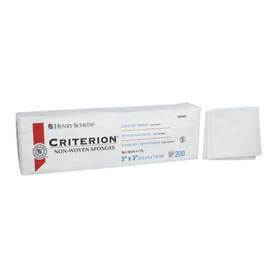 Henry Schein Inc. Criterion Rayon/Polyester Blend Non-Woven Sponge 3x3" 4 Ply Non-Sterile Sqr LF  - 1042410