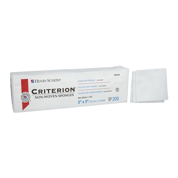 Henry Schein Inc. Criterion Rayon/Polyester Blend Non-Woven Sponge 3x3" 4 Ply Non-Sterile Sqr LF  - 1042410