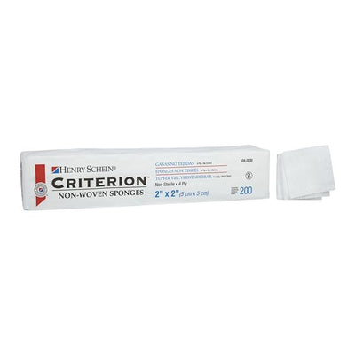 Henry Schein Inc Criterion Rayon/Polyester Blend Non-Woven Sponge 2x2" 4 Ply Non-Sterile Sqr LF . - 1042930