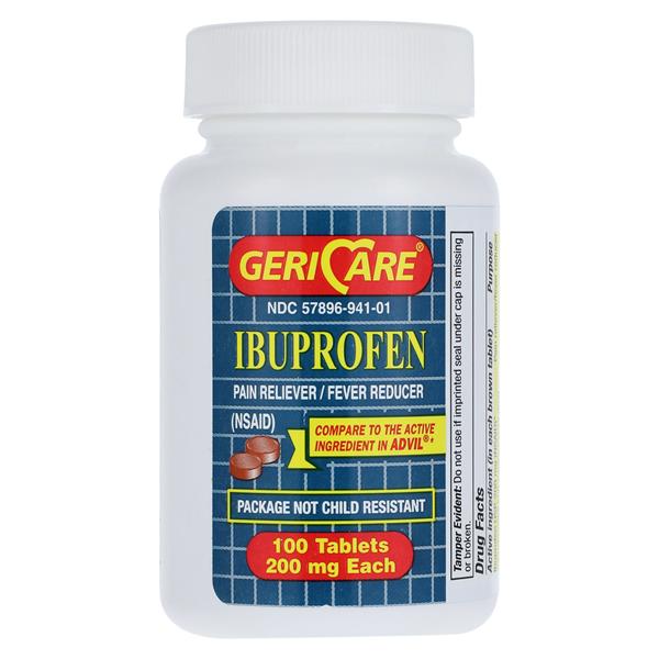 Geri-Care Pharmaceuticals Ibuprofen Tablets 200mg 100/Bottle - 57896094101