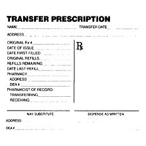 Apothecary Products Prescription Transfer Pad 5.5 in x 4.25 in 100 Sheets/Pad 10/Box - 52953