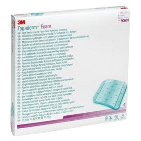 3M Medical Products Tegaderm HP Foam Foam Dressing 8x8" Non-Adherent Non-Adhesive Tan Absorbent LF  - 90603