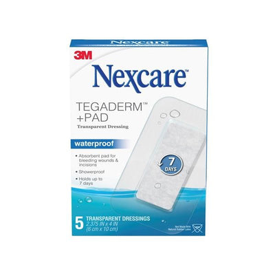 3M Medical Products Nexcare Tegaderm Cloth Transparent Bandage 2-3/8x4" Sterile Rectangle Clr Abs LF - H3584