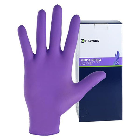 O & M Halyard -KC5 Purple Nitrile Nitrile Exam Gloves Large Purple Sterile Chemo Tested 52103