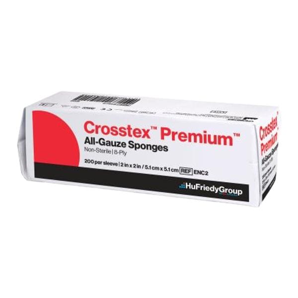 Crosstex International All-Gauze Cotton Gauze Sponge 2x2" 12 Ply Non-Sterile Square LF - ENC212
