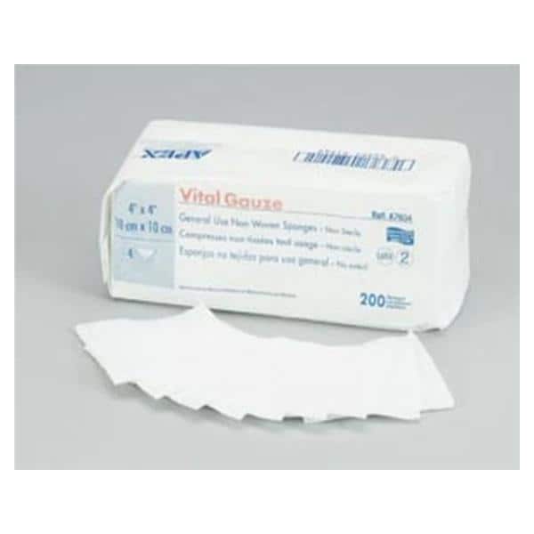 Medicom  Vital Viscose/Polyester Non-Woven Sponge 4x4" 4 Ply Non-Sterile LF- A7634