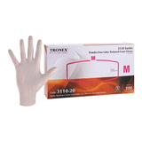 Tronex International -Latex Exam Gloves Medium Natural Non-Sterile Not Chemo Approved, 10 BX/CA 311020