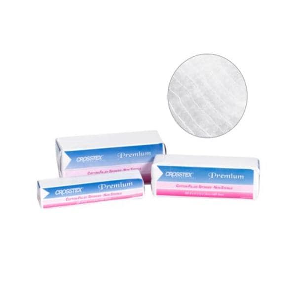 Crosstex International Premium Cotton Filled Exodontia Sponge 2x2" 4 Ply Sterile Square LF, 4 BX/CA - ESCC