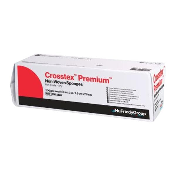 Crosstex International Premium Rayon/Polyester Blend Non-Woven Sponge 4x4" 4 Ply Non-Sterile Square LF, 10 PK/CA - ENC4NW
