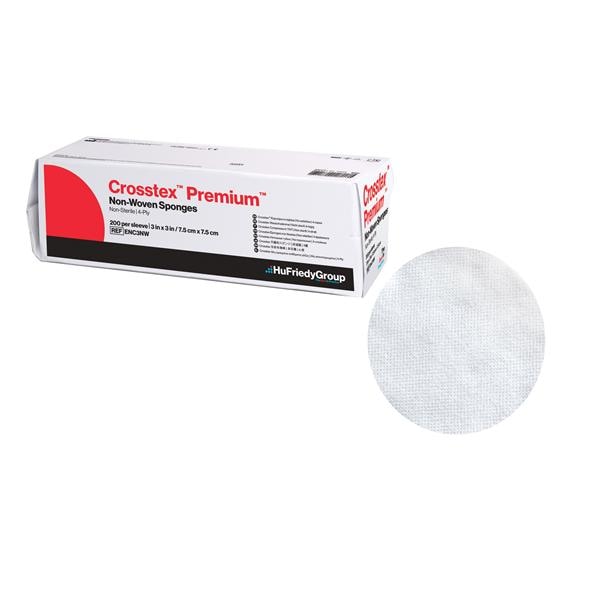Crosstex International Premium Rayon/Polyester Blend Non-Woven Sponge 3x3" 4 Ply Non-Sterile - ENC3NW