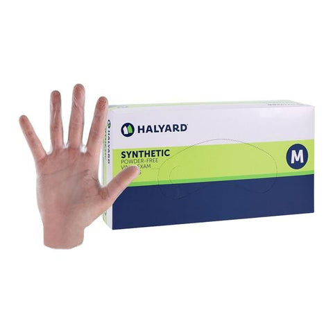 O & M Halyard -Halyard Vinyl Exam Gloves Medium Clear Non-Sterile, 10 BX/CA 55032