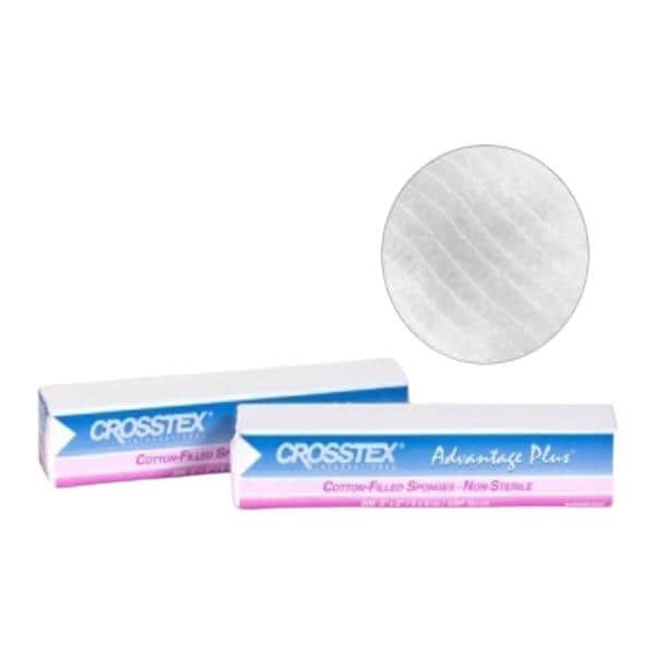 Crosstex International Advantage Plus Cotton Filled Cotton Filled Sponge 2x2" 4 Ply Non-Sterile Sqr LF - ENACC