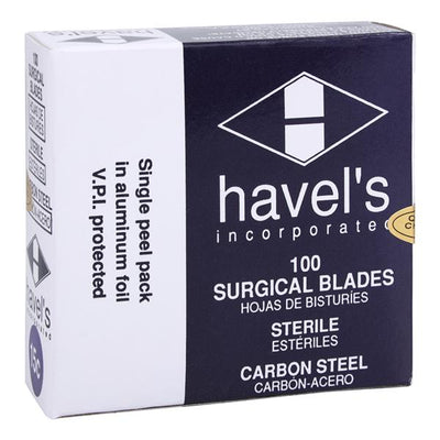 Havels Inc Carbon Steel Sterile Surgical Blade #15C Disposable 100/Bx - SC15C