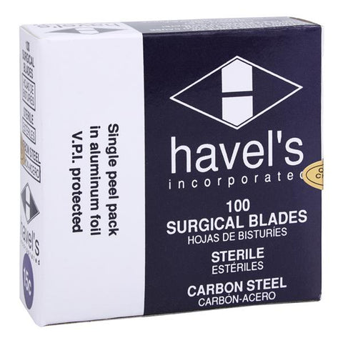 Havels Inc Carbon Steel Sterile Surgical Blade #15C Disposable 100/Bx - SC15C