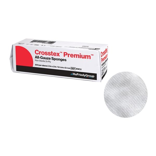 Crosstex International All-Gauze Cotton Gauze Sponge 2x2" 8 Ply Non-Sterile LF - ENC2