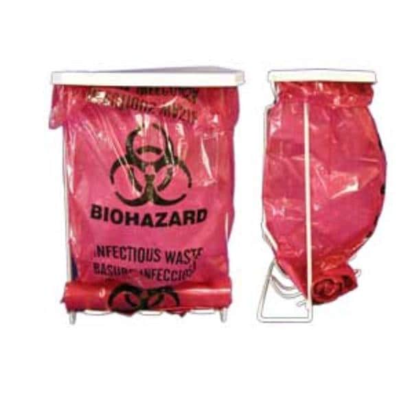 Unimed-Midwest Inc -Bag Rack 6-1/2x9-1/4x13-1/4" White Steel Non-Sterile For 1gal Biohazard Waste Each BGRS004001