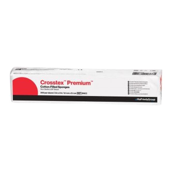 Crosstex International Premium Cotton Filled Exodontia Sponge 4x4" 4 Ply Non-Sterile LF - ENCC4