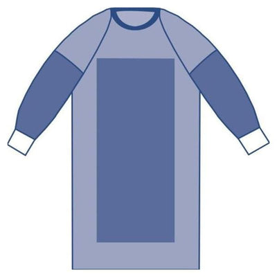 Medline Industries Inc Aurora Surgical Gown AAMI Level 4 Rnfrcd Poly / SMS X Large Blue 30/Ca - DYNJP2808