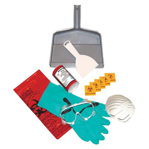 HPTC, Inc -Spill Kit 6oz Non-Sterile For Body Fluids Disposal With Shaker/Goggles/Nitrile Gloves/Scooper/Bags/Biohazard Labels Each BISK
