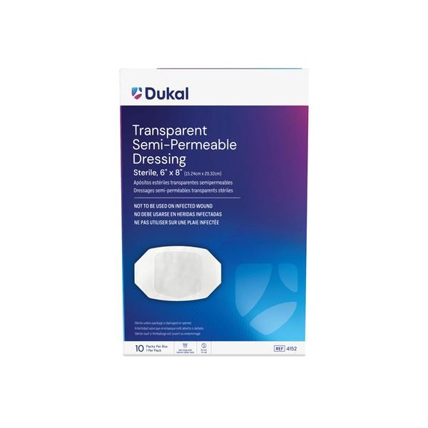 Dukal LLC Film Dressing 6x8" Sterile Adhesive Transparent LF - 4152