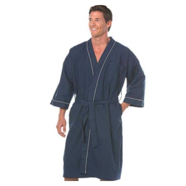 Fashion Seal Collarless Robe Adult X-Large Navy Each - 1833-XL