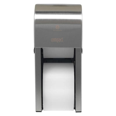 Georgia Pacific -Compact Toilet Tissue Dispenser White Stainless Steel Wall Mount For 2 Ply Tissue Each 56782