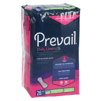 First Quality Products Prevail Pantiliners 7-1/2" Light White Disposable 26x12/Case - PV-926
