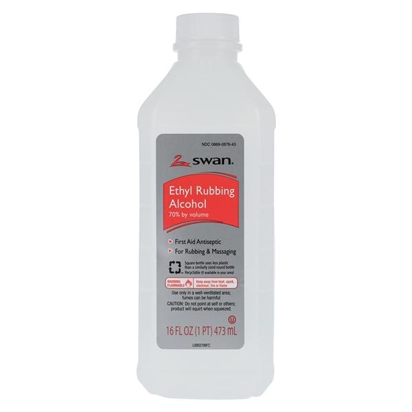 Cumberland Swan Ethyl Rubbing Alcohol Solution 70% 16oz/Bottle, 12 BT/CA - 1000032333
