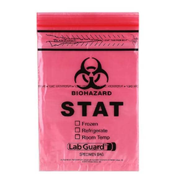 Medegen Medical Products, LLC -Transport Bag 6x9" Red/Black Zipper Closure LLDPE Film 1000/Case 4001