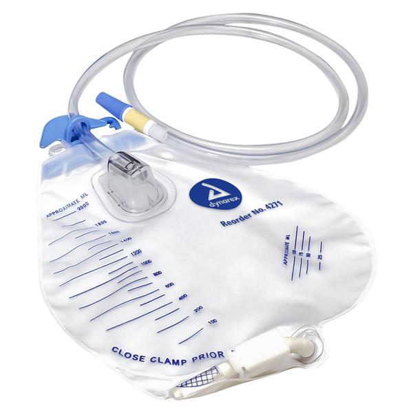 Dynarex Corporation Urinary Drainage Bag 2000cc Anti-Reflux Valve - 4271