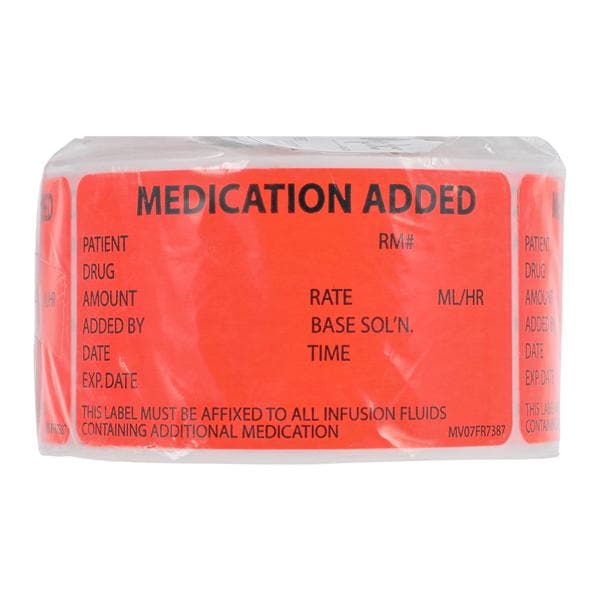 Precision Dynamics Corp. Label Medication Added Fluorescent Red MdVsn Paper 15/16x1-1/2" 1" Core 333/Rl - MV07FR7387
