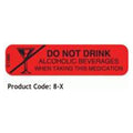 Precision Dynamics Corp. Communication Label Paper No Alcohol While Red 1-9/16x3/8" 1000/Bx - 8-X
