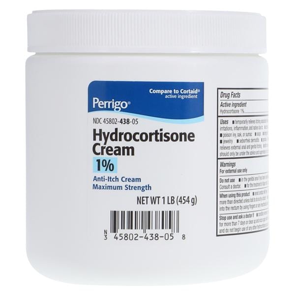 Perrigo Pharmaceuticals Hydrocortisone Anti-Itch Cream 1% 1LB/Jar - 45802043805