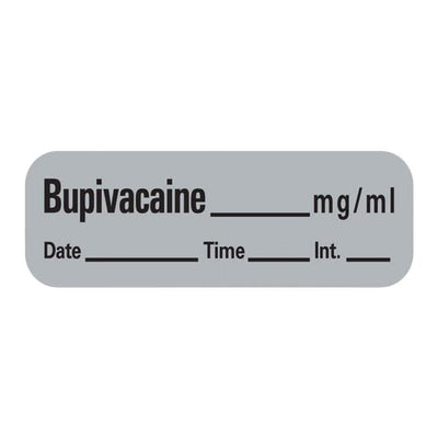 Precision Dynamics Corp. Anesthesia Label DTI Bupivacaine mg/ml Gray 1-1/2x1/2" 600/Rl - LAN-42
