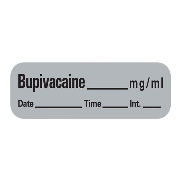 Precision Dynamics Corp. Anesthesia Label DTI Bupivacaine mg/ml Gray 1-1/2x1/2" 600/Rl - LAN-42