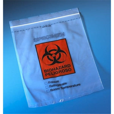 Globe Scientific Inc. -Specimen Transport Bag 2mil 12x15" Clear Tear Zone/Zipper Closure PE 1000/Cash 4928