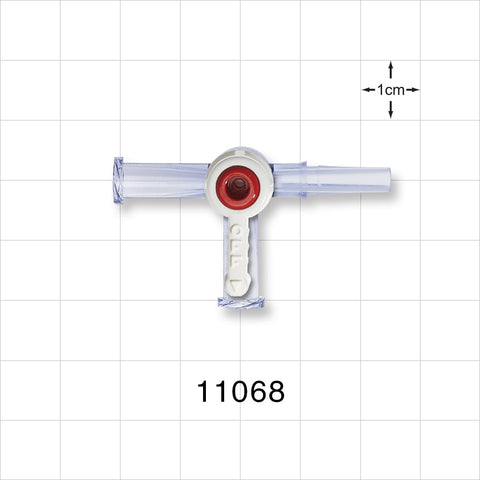 4-Way Stopcock, 2 Female Luer Locks, Male Luer Slip - 6 psi - 11068