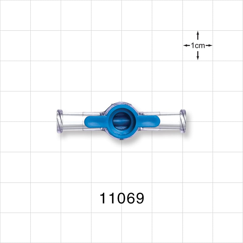 1-Way Stopcock, 2 Female Luer Locks - 45 psi - 11069