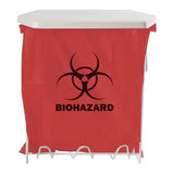 Bowman Medical Products -Biohazard Holder 10x14-3/4x7-1/2" White Coated-Wire/ABS Plastic Non-Sterile Reusable Screw Holes For Bags Each MW-003