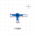 4-Way Stopcock, 2 Female Luer Locks, Male Luer Slip - 45 psi - 11084